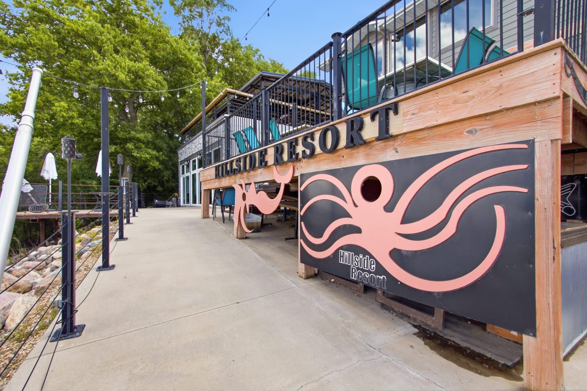 The waterfront cabana bar at The Hillside
